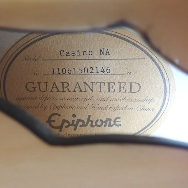 実際に弊社で買取させて頂いた★Epiphone/エピフォン CASINO NA カジノ フルアコ エレキギター ギグケース付 の画像 4枚目
