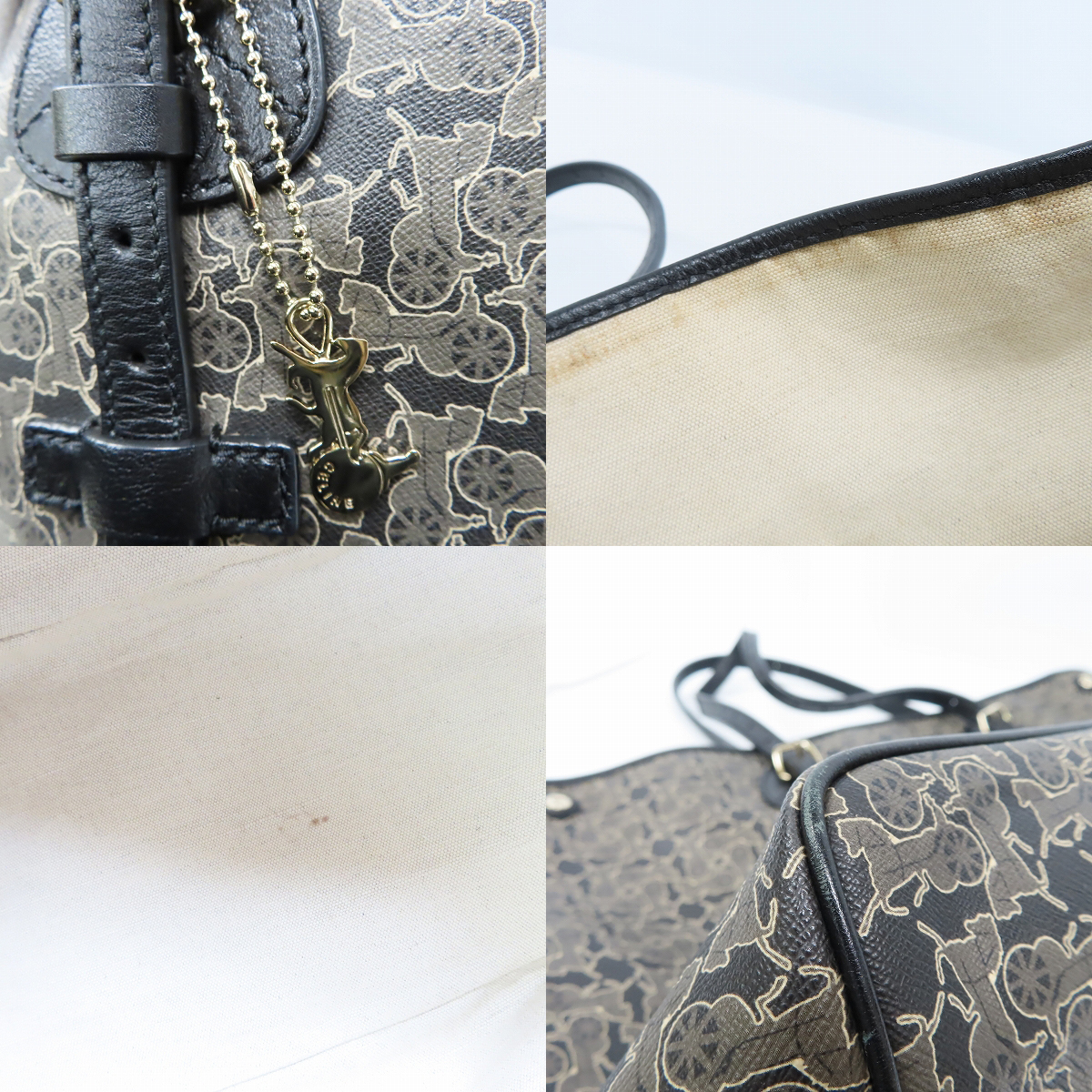 実際に弊社で買取させて頂いたCELINE/セリーヌ サルキー ロゴグラム トートバッグ 馬車柄の画像 6枚目