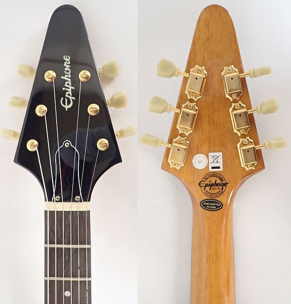 実際に弊社で買取させて頂いた★Epiphone/エピフォン Limited Edition Korina Flying-V/コリーナフライングV 57Classicピックアップ搭載 ケース付の画像 2枚目
