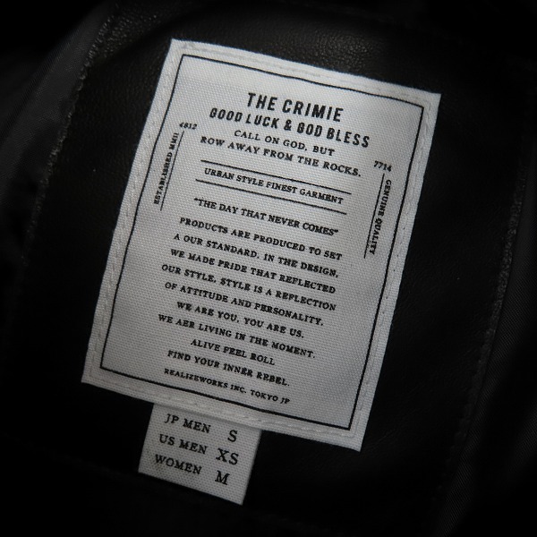 実際に弊社で買取させて頂いたTHE CRIMIE/クライミー SHEEP LEATHER DOWN JACKET/羊革 レザー ダウン ジャケット CR1-02L5-JK43/Sの画像 2枚目