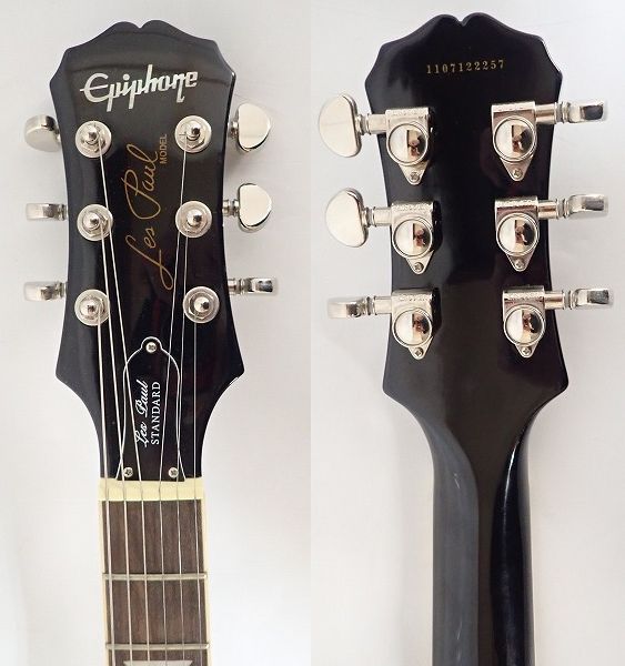 実際に弊社で買取させて頂いた★Epiphone/エピフォン Les Paul Standard/レスポールスタンダード Ebony ギグケース付の画像 2枚目