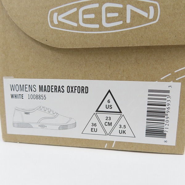 実際に弊社で買取させて頂いたKEEN/キーン MADERAS OXFORD/マデラス オックスフォード ローカット スニーカー ホワイト/23.0の画像 9枚目