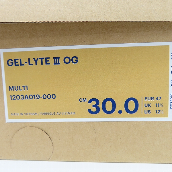 実際に弊社で買取させて頂いたSEAN WOTHERSPOON×asics×ATMOS/アシックス GEL LYTE 3 OG 1203A019-000/30の画像 7枚目