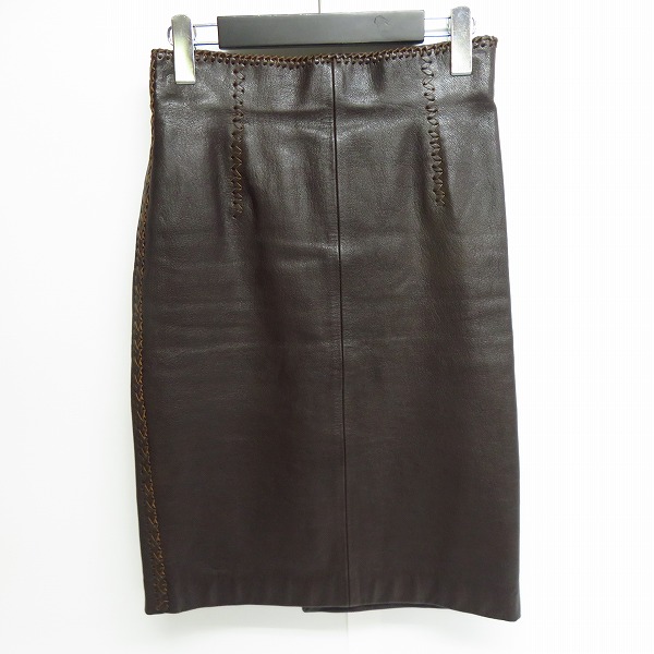 実際に弊社で買取させて頂いたHysterics/ヒステリックス レザースカート ダークブラウン 3LK-2840/FREE