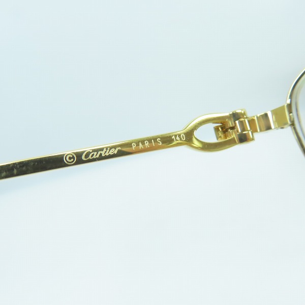 実際に弊社で買取させて頂いたCartier/カルティエ メガネ/アイウェア 度入り ゴールドの画像 5枚目