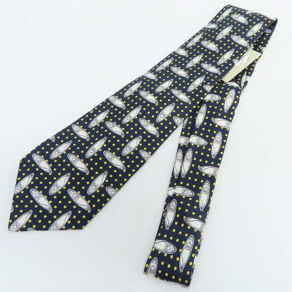 実際に弊社で買取させて頂いた【未使用】CELINE/セリーヌ ボート/ドット総柄 シルクネクタイ