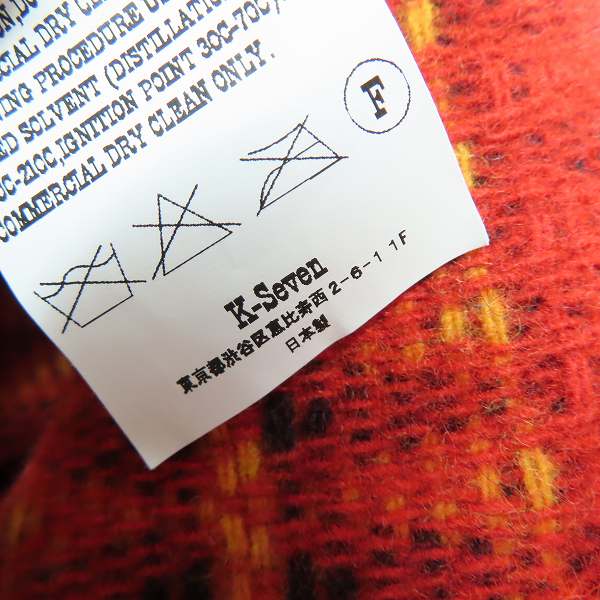 実際に弊社で買取させて頂いたTENDERLOIN/テンダーロイン ウール混 ネイティブ柄 シャツ レッド×オレンジ Sの画像 4枚目