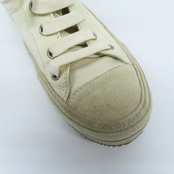 実際に弊社で買取させて頂いたANN DEMEULEMEESTER/アン ドゥムルメステール ハイカット レザー スニーカー ホワイト 41の画像 7枚目