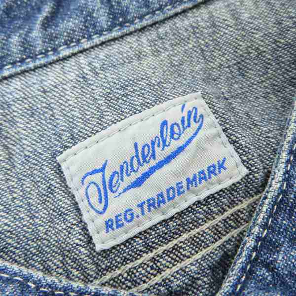 実際に弊社で買取させて頂いたTENDERLOIN/テンダーロイン ノーカラー 長袖 デニム シャツ Sの画像 2枚目