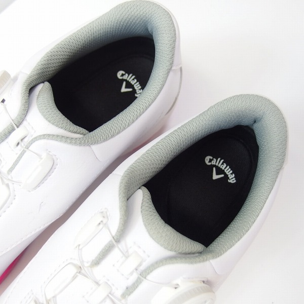実際に弊社で買取させて頂いたCallaway/キャロウェイ urban LS 17AM ゴルフシューズ ホワイト×ピンク 906102/23.5cmの画像 4枚目
