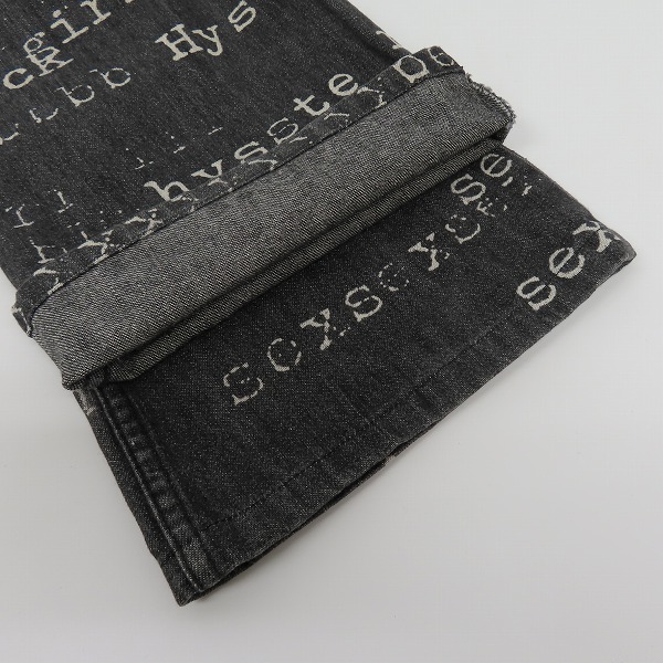 実際に弊社で買取させて頂いたHYSTERICS/ヒステリックス sex fuck タイプライター デニムパンツ 3AP-2883 Lの画像 7枚目