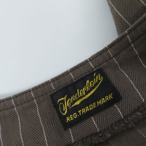 実際に弊社で買取させて頂いたTENDERLOIN/テンダーロイン ストライプ柄ノーカラー コート Sの画像 2枚目