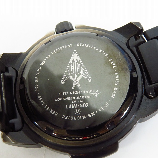 実際に弊社で買取させて頂いたLUMINOX/ルミノックス F-117 NIGHTHAWK/ナイトホーク 腕時計/ウォッチ 黒 6400-200の画像 3枚目