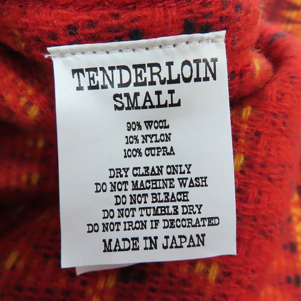 実際に弊社で買取させて頂いたTENDERLOIN/テンダーロイン ウール混 ネイティブ柄 シャツ レッド×オレンジ Sの画像 3枚目