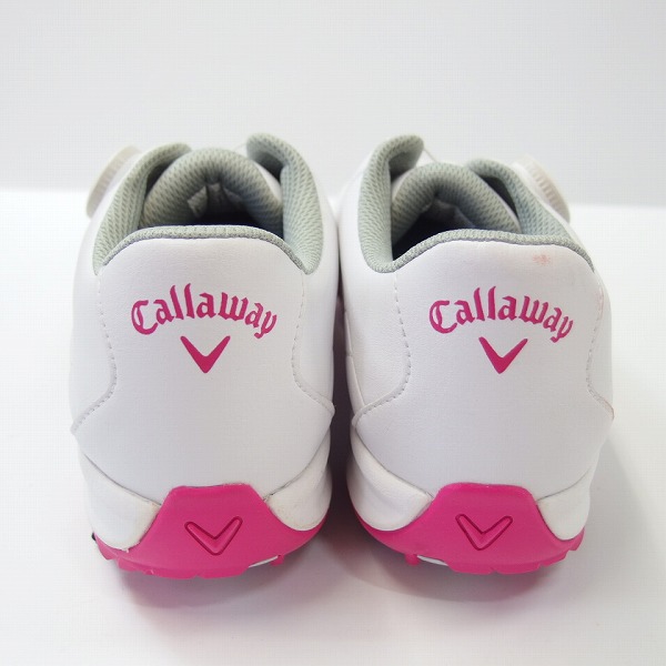 実際に弊社で買取させて頂いたCallaway/キャロウェイ urban LS 17AM ゴルフシューズ ホワイト×ピンク 906102/23.5cmの画像 2枚目