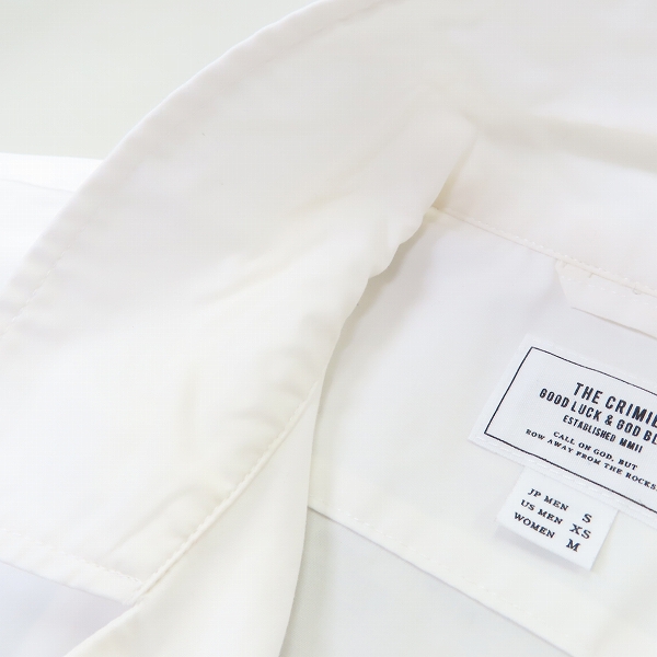 実際に弊社で買取させて頂いたTHE CRIMIE/クライミー 半袖ボタンシャツ ホワイト/S 2点セットの画像 4枚目
