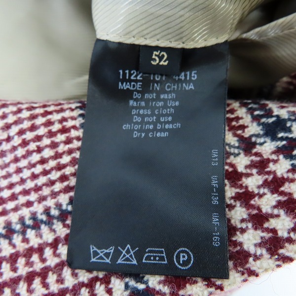 実際に弊社で買取させて頂いたSOVEREIGN UNITED ARROWS/ユナイテッドアローズ 千鳥柄ウールテーラードジャケット/52の画像 3枚目