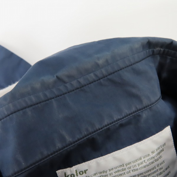 実際に弊社で買取させて頂いたkolor/カラー 17SS 裾テープ ナイロン混シャツ 17SCM-B09114/3の画像 4枚目