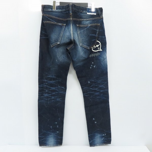 実際に弊社で買取させて頂いたVANQUISH×fragment design/ヴァンキッシュ×フラグメント クラッシュ/リペア加工 デニムパンツ VFP4013/36の画像 1枚目
