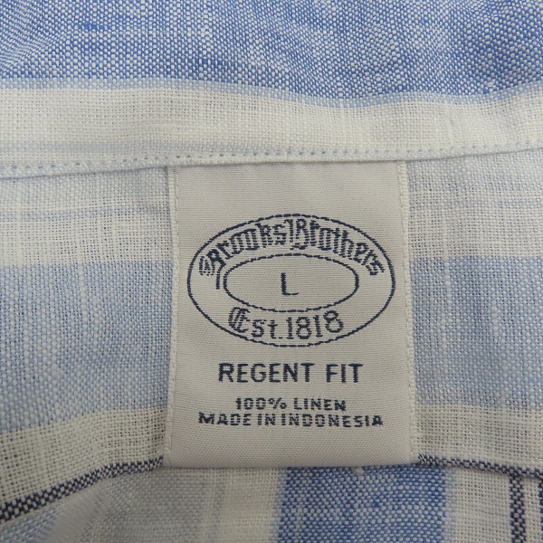 実際に弊社で買取させて頂いた【未使用】BROOKS BROTHERS/ブルックスブラザーズ ストライプ柄 半袖シャツ/Lの画像 2枚目