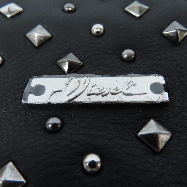 実際に弊社で買取させて頂いたDIESEL/ディーゼル レザー ラウンドジップ 長財布/ロングウォレット  スタッズの画像 5枚目