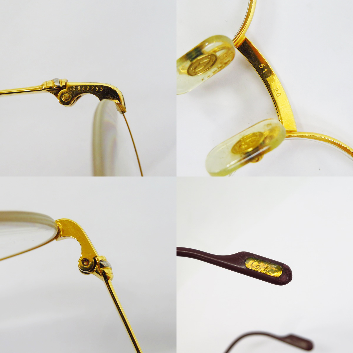 実際に弊社で買取させて頂いたCartier/カルティエ ハーフリム 度入り 眼鏡/メガネフレームの画像 7枚目