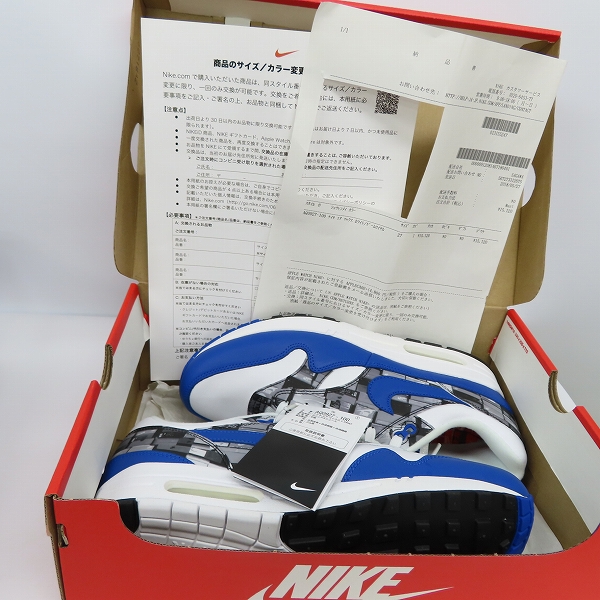 実際に弊社で買取させて頂いた【未使用】NIKE×atmos/ナイキ×アトモス AIR MAX 1 PRNT/ エアマックス1 プリント 'WE LOVE NIKE' AQ0927-100/27の画像 7枚目