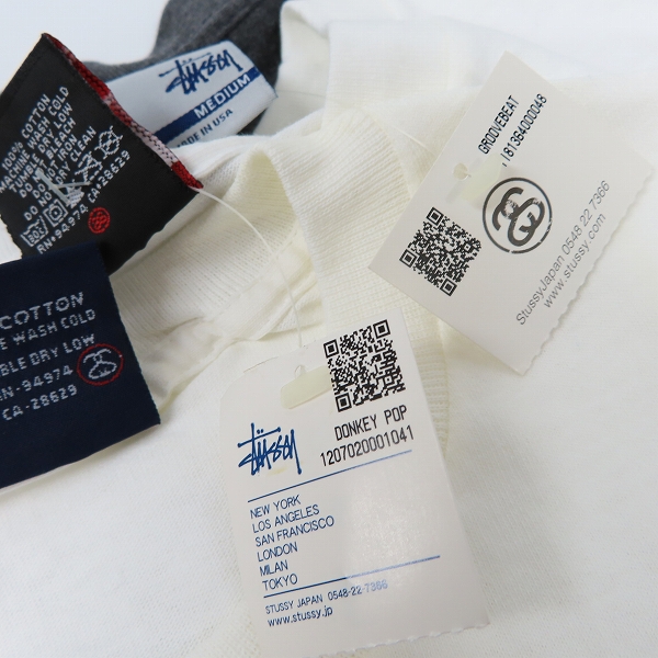 実際に弊社で買取させて頂いた【未使用】STUSSY/ステューシー キリン/クラウンスカル/トランペット 刺繍/プリント 半袖 Tシャツ/M 3点セットの画像 3枚目