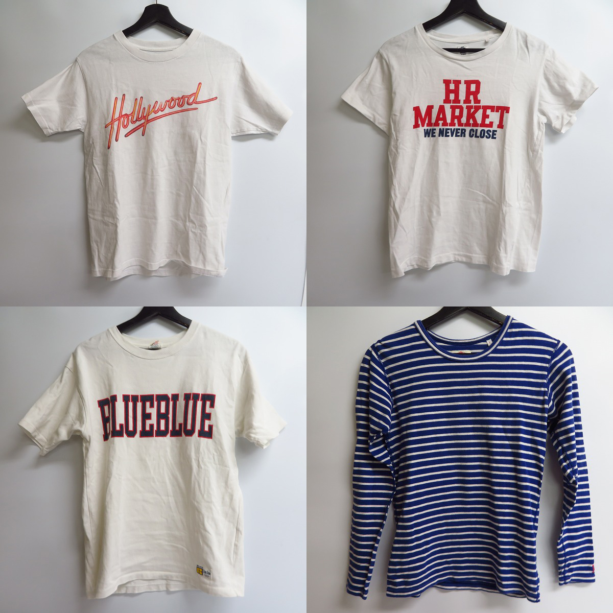 実際に弊社で買取させて頂いたHRM/ハリウッドランチマーケット BLUE BLUE/ブルーブルー 半袖Tシャツ等/S 7点セットの画像 1枚目