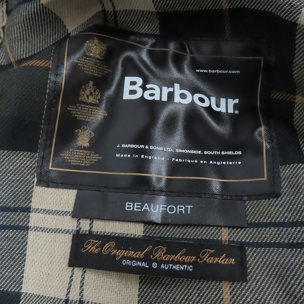 実際に弊社で買取させて頂いた【未使用】Barbour/バブアー BEAUFORT ビューフォート ワックスドコットンジャケット 1702284 36の画像 3枚目