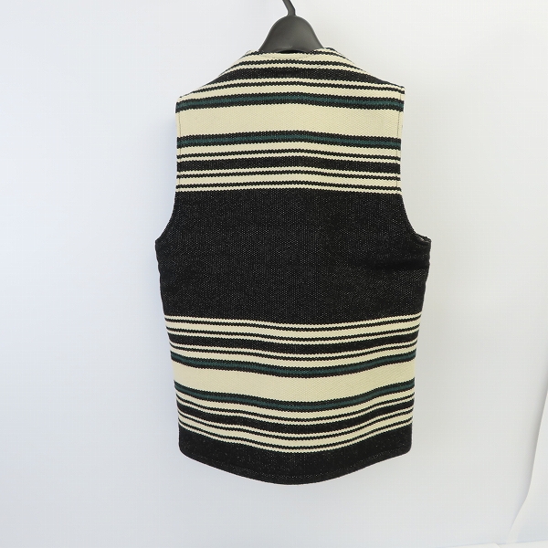 実際に弊社で買取させて頂いたCALEE/キャリー MELTON WOOL BORDER VEST ウールベスト/Lの画像 1枚目