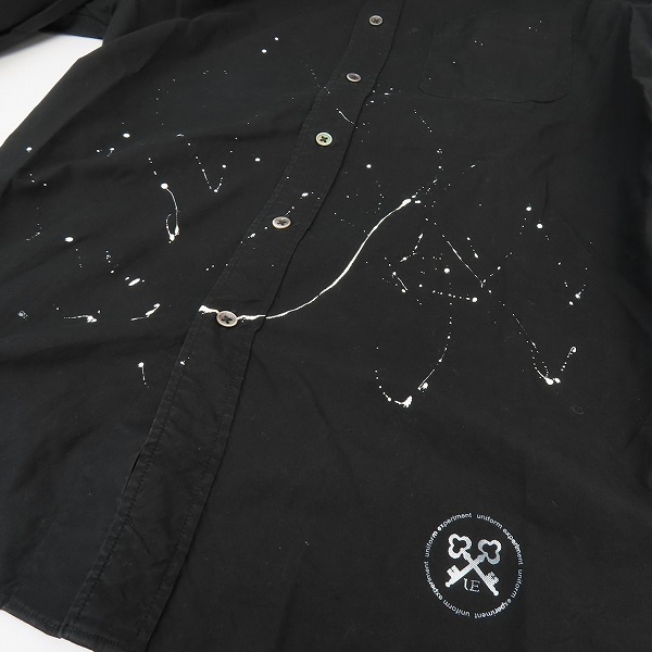 実際に弊社で買取させて頂いたuniform experiment/ユニフォームエクスペリメント ペイント加工 ナンバリング 長袖シャツ UE-160052/3の画像 6枚目
