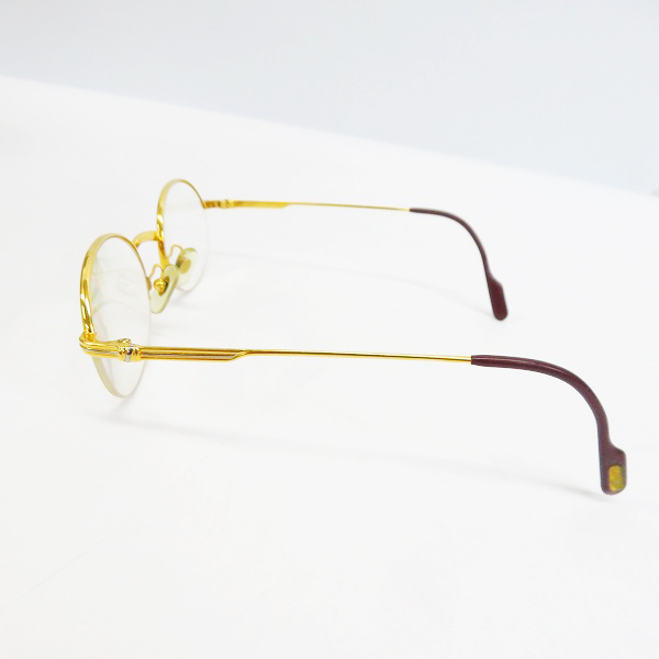 実際に弊社で買取させて頂いたCartier/カルティエ ハーフリム 度入り 眼鏡/メガネフレームの画像 1枚目