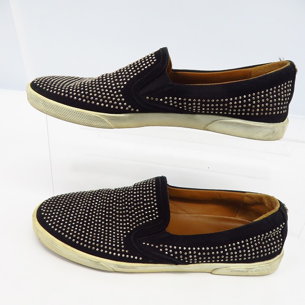 実際に弊社で買取させて頂いたJIMMY CHOO/ジミーチュウ グリッター スタッズ スリッポン/38の画像 3枚目