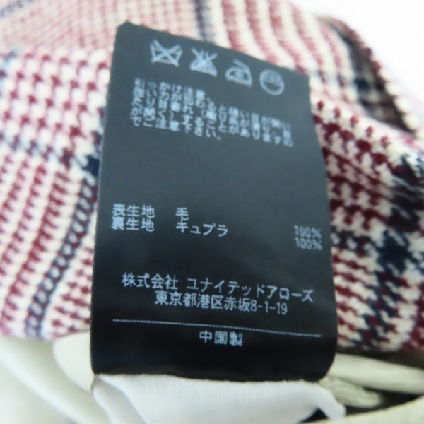 実際に弊社で買取させて頂いたSOVEREIGN UNITED ARROWS/ユナイテッドアローズ 千鳥柄ウールテーラードジャケット/52の画像 4枚目