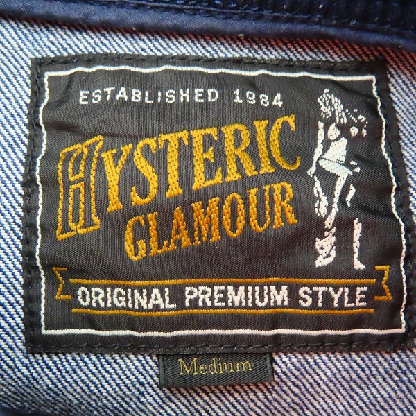 実際に弊社で買取させて頂いたHYSTERIC GLAMOUR/ヒステリックグラマー デニムスタジャン ガールワッペン 0261AB04/Mの画像 2枚目