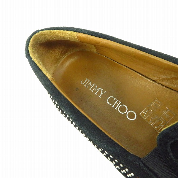 実際に弊社で買取させて頂いたJIMMY CHOO/ジミーチュウ グリッター スタッズ スリッポン/38の画像 4枚目