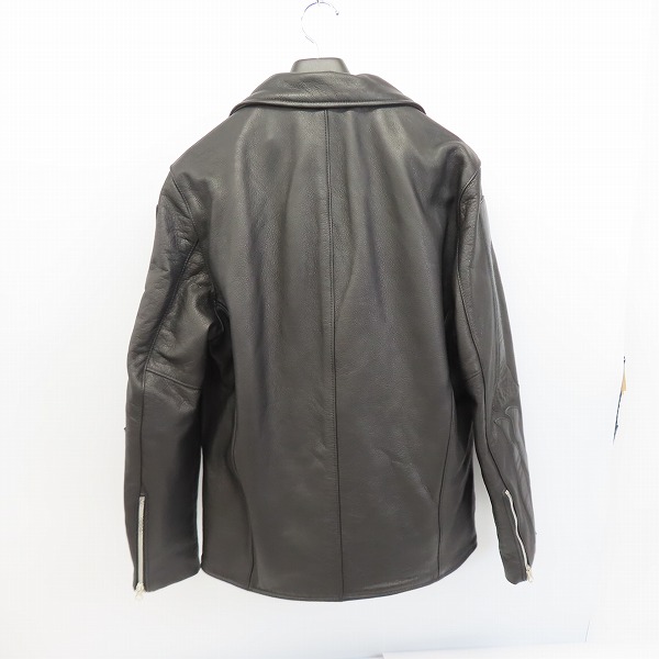 実際に弊社で買取させて頂いたCALEE×VANSON/キャリー×バンソン 20AW Cow Leather/カウレザー ダブル ライダース ジャケット CL-20AW001V/42の画像 1枚目