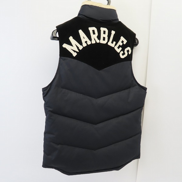 実際に弊社で買取させて頂いたMARBLES/マーブルズ バックロゴ 9 STAR DOWN VEST/9スター刺繍 ボアベスト/Mの画像 1枚目