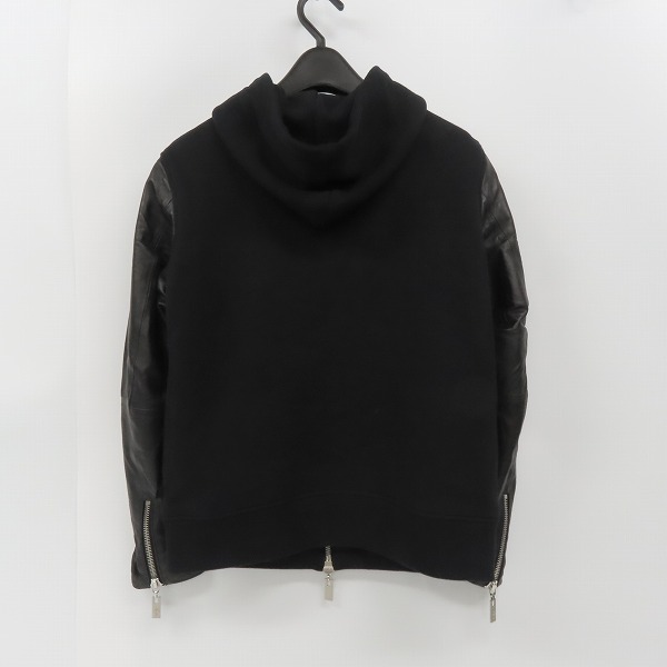 実際に弊社で買取させて頂いたDEAL DESIGN/ディールデザイン レザースリーブ ジップ アップパーカー DA-171/Sの画像 1枚目