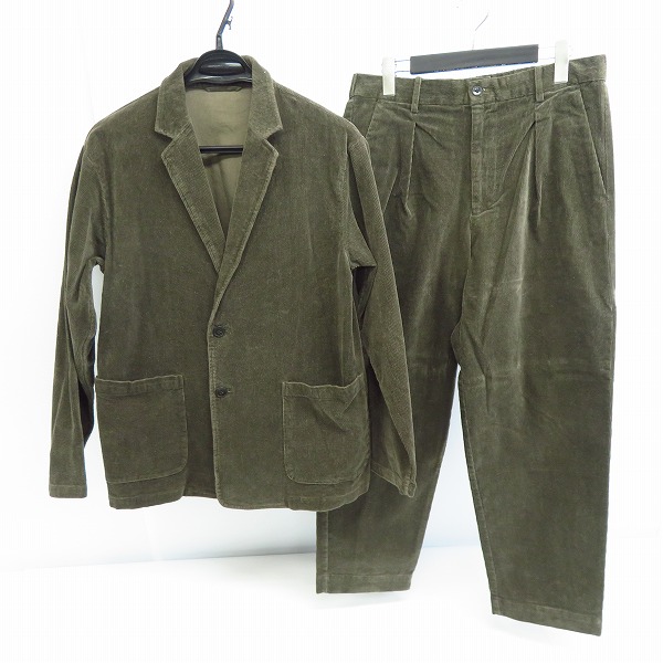 実際に弊社で買取させて頂いた417 by EDIFICE/エディフィス コーデュロイ生地 2Bテーラードジャケット/パンツ セットアップ カーキ系