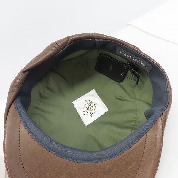 実際に弊社で買取させて頂いたCUSTOM MADE FOR CA4LA/カスタムメイド KNOX/ノックス MI-HUN-HL ホースレザー 帽子 NOX-00390/59cmの画像 3枚目