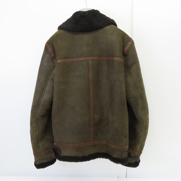 実際に弊社で買取させて頂いたBELSTAFF/ベルスタッフ B-3 羊毛皮 リアルムートン ジャケット/48の画像 1枚目