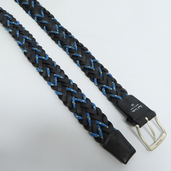 実際に弊社で買取させて頂いたPaul Smith/ポールスミス イントレチャート メッシュレザー/コードベルト/38の画像 3枚目