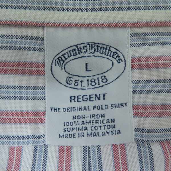 実際に弊社で買取させて頂いたBROOKS BROTHERS/ブルックスブラザーズ ストライプ柄 胸刺繍 長袖シャツ/Lの画像 2枚目