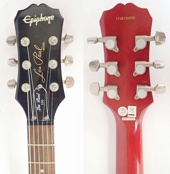実際に弊社で買取させて頂いた★Epiphone/エピフォン Les Paul 100 /レスポール ボルトオンネック ソフトケース付の画像 2枚目