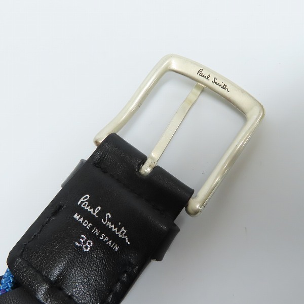 実際に弊社で買取させて頂いたPaul Smith/ポールスミス イントレチャート メッシュレザー/コードベルト/38の画像 1枚目