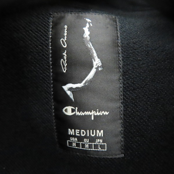 実際に弊社で買取させて頂いたRick Owens×Champion/リックオウエンス×チャンピオン ジップアップパーカー CM21S0009-216759/Mの画像 2枚目