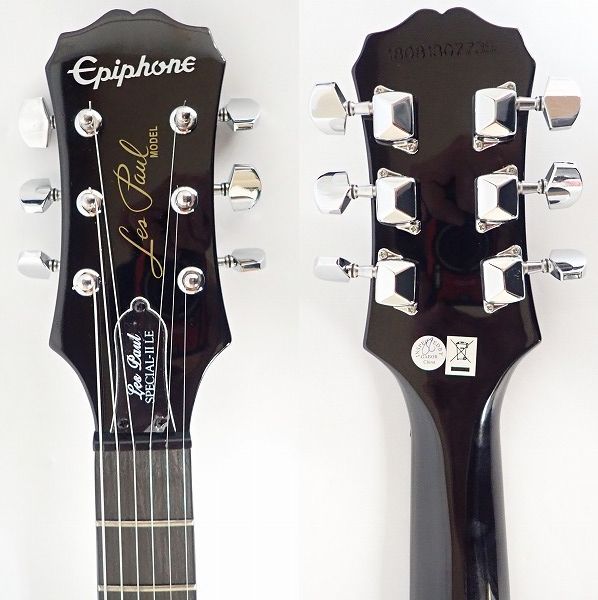 実際に弊社で買取させて頂いた★Epiphone/エピフォン Les Paul Special II LE Ebony/レスポールスペシャル ソフトケース付の画像 2枚目
