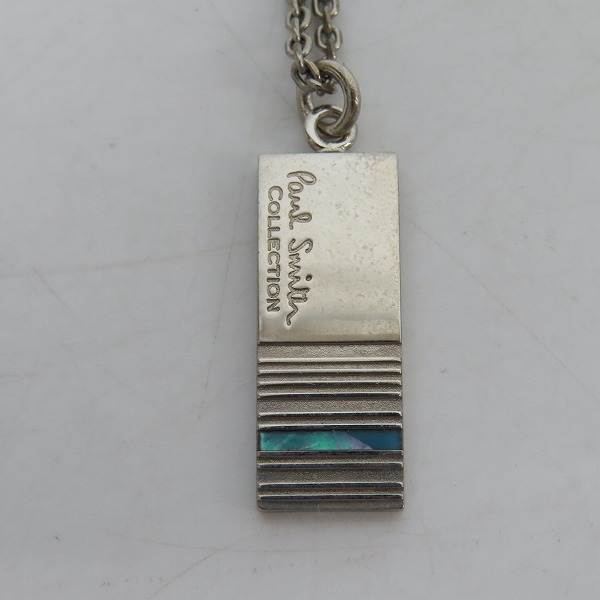 実際に弊社で買取させて頂いたPaul Smith/ポールスミス COLLECTION ロゴ プレート ペンダント/ネックレス チェーン付きの画像 1枚目